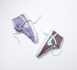 The Nike Blazer High in Liberty's Capel and Pepper fabric.